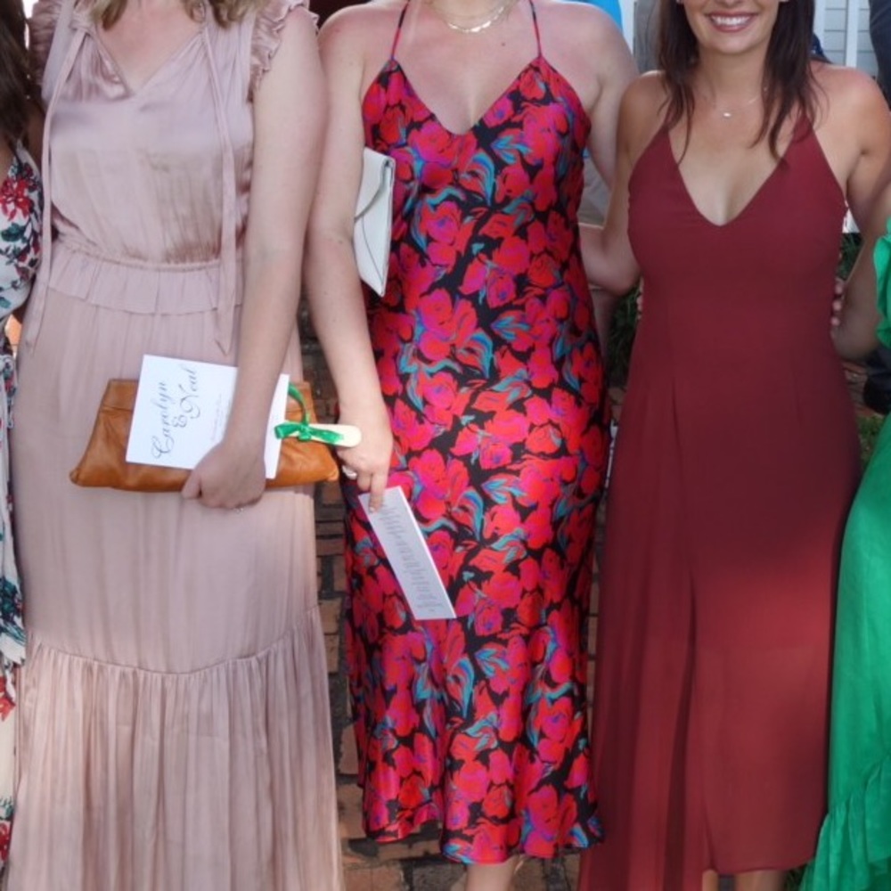 Satin floral dress